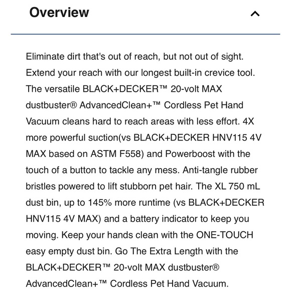 NWT: BLACK+DECKER Dustbuster AdvancedClean+
20-Volt Cordless Car Handheld Vacuum - Picture 7 of 8